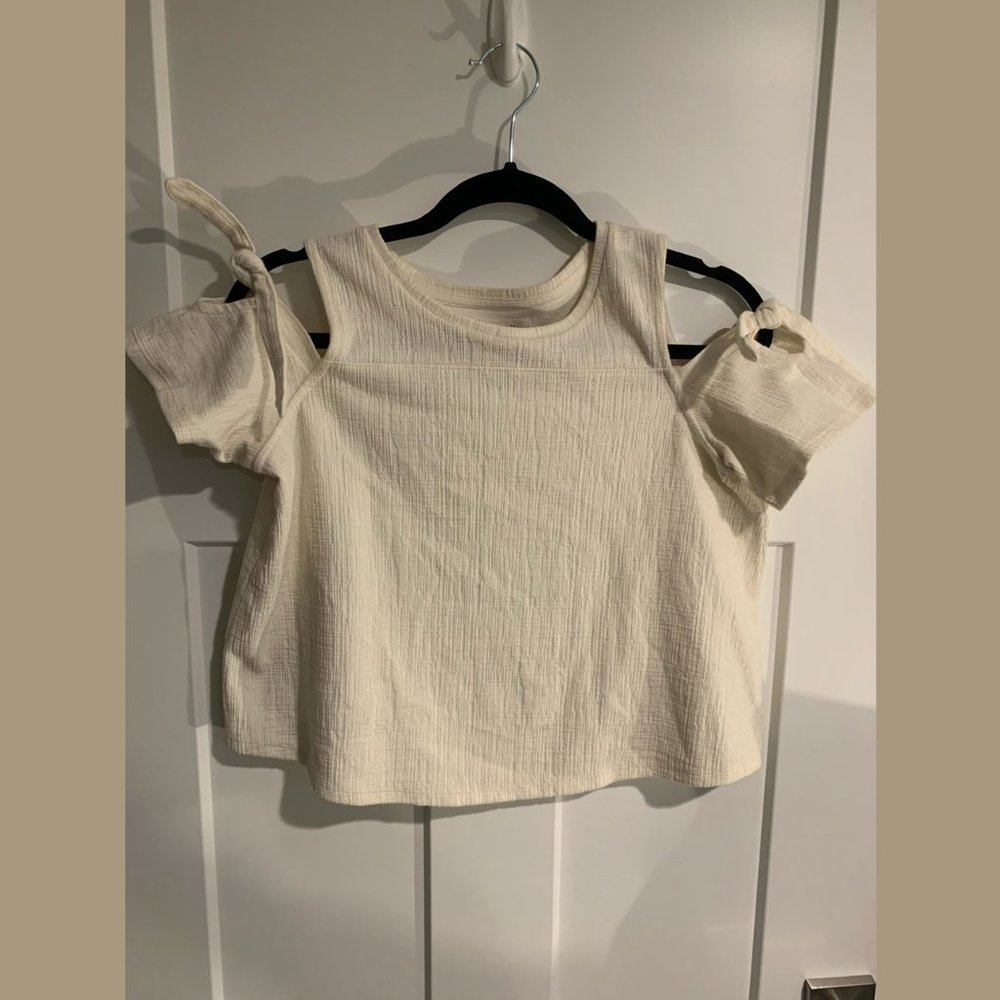 Madewell Off-White Cold Shoulder Top